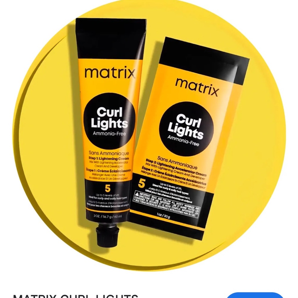 MATRIX CURL LIGHTS LIGHTENING SYSTEM FOR CURLY OR COILY HAIR Step 1 Step 2